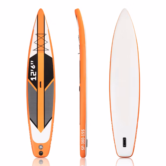 China Wholesale Customize Design 12′ 6 aufblasbares Stand-Up-Paddle-Board, Race Sup Board Kit, mit Zubehör